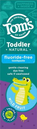 Tom's of Maine Tom\'s of Maine Toddlers Fluoride-Free Natural Toothpaste in Mild Fruit Gel, 1.75 Ounce