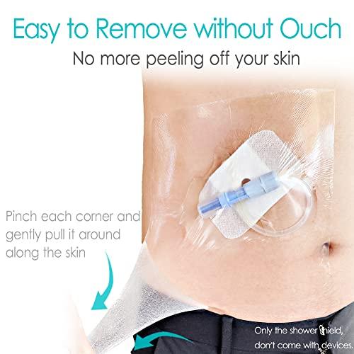 Hola Health Waterproof Shower Protector Bandage 8x8 inch for Large Port Surgery Incisions Guard Tattoo Second Skin Healing Aftercare Cover Bath Patch Transparent Film Clear Adhesive Wounds Dressing (Pack of 50)