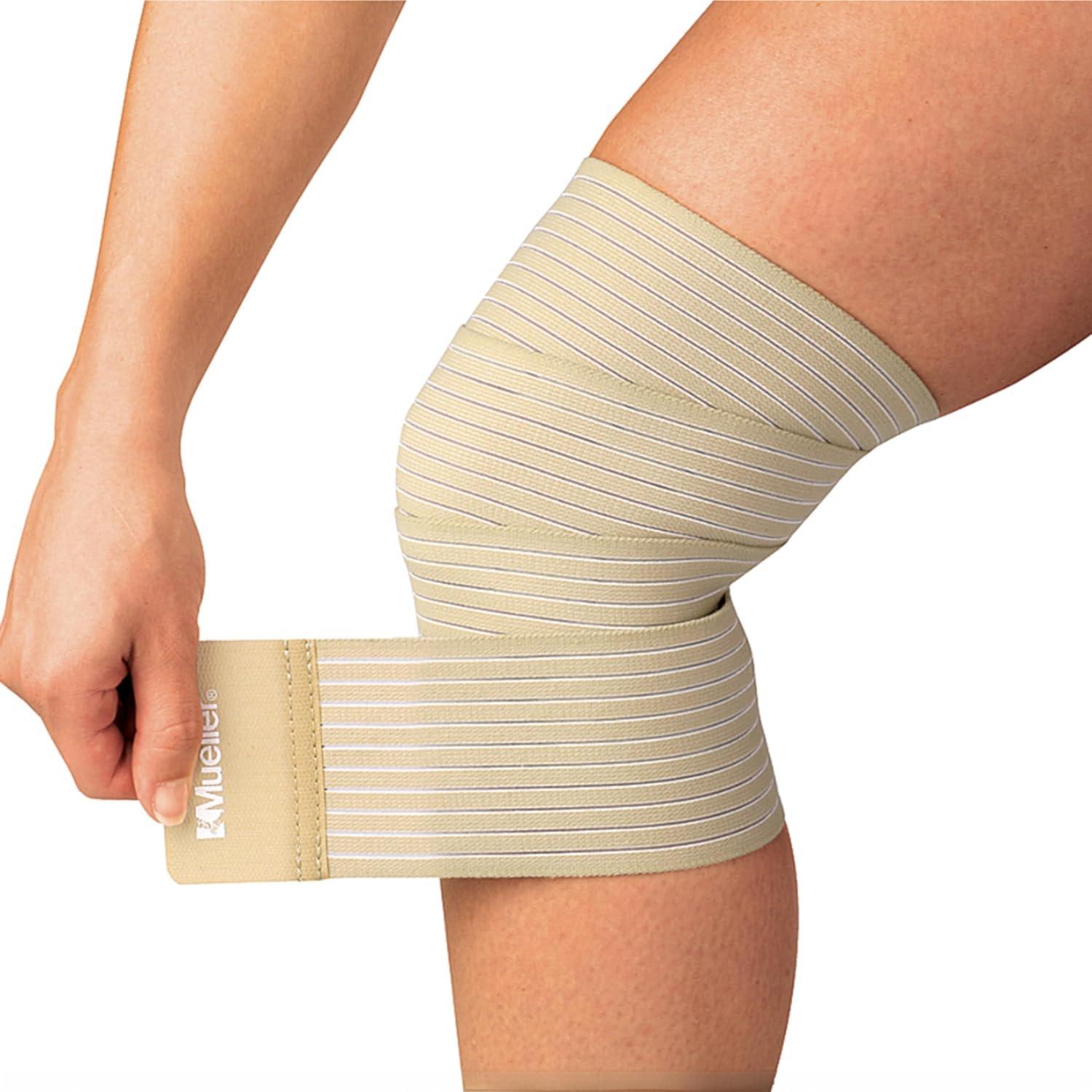 MUELLER MUELLER Sports Medicine All-Purpose Support Wrap for Men and Women, Adjustable Compression for Joint and Muscle Support, Beige, Regular (Pack of 1)