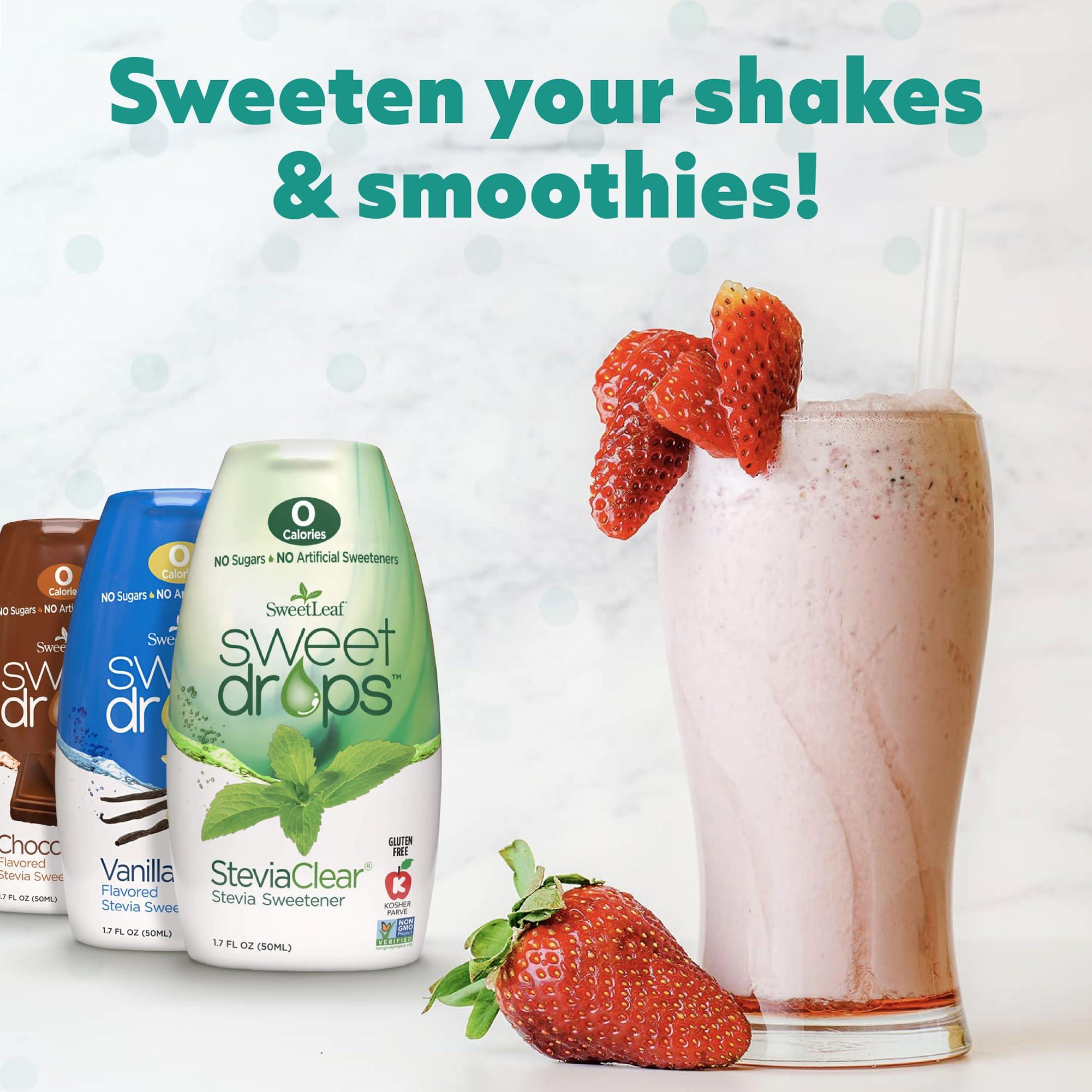 SweetLeaf SweetLeaf Sweet Drops - Stevia Liquid Variety Pack, Chocolate, Caramel, Vanilla, Pumpkin Spice, Sugar-Free Coffee Syrup Alternative, 1.7 Oz Ea (Pack of 4)