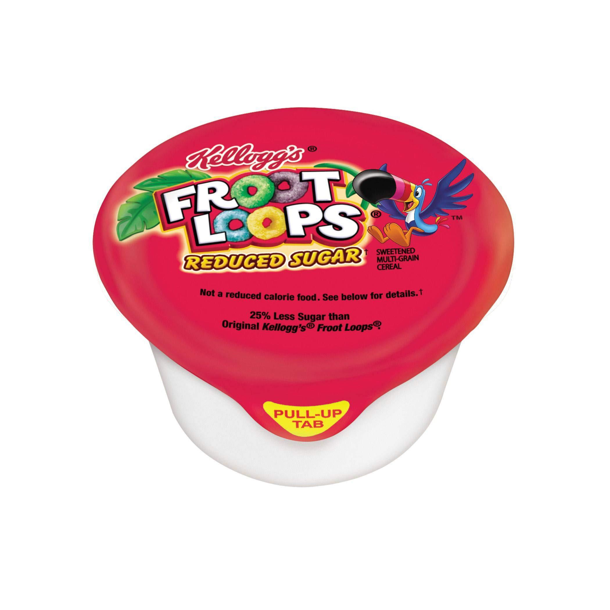 Kellogg's Kelloggs Froot Loops Reduced Sugar Whole Grain Cereal, 1 Ounce Bowl -- 96 per case.