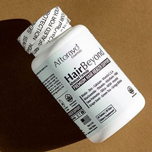 Afterave Essentials HairBeyond Advanced Hair Growth Formula, Improves Follicle & Scalp Strength For Stronger Growth, Hair Loss Protection, Vitamin A, C, E, B Complex Saw Palmetto Silica Zinc Calcium Niacin Thiamin Biotin