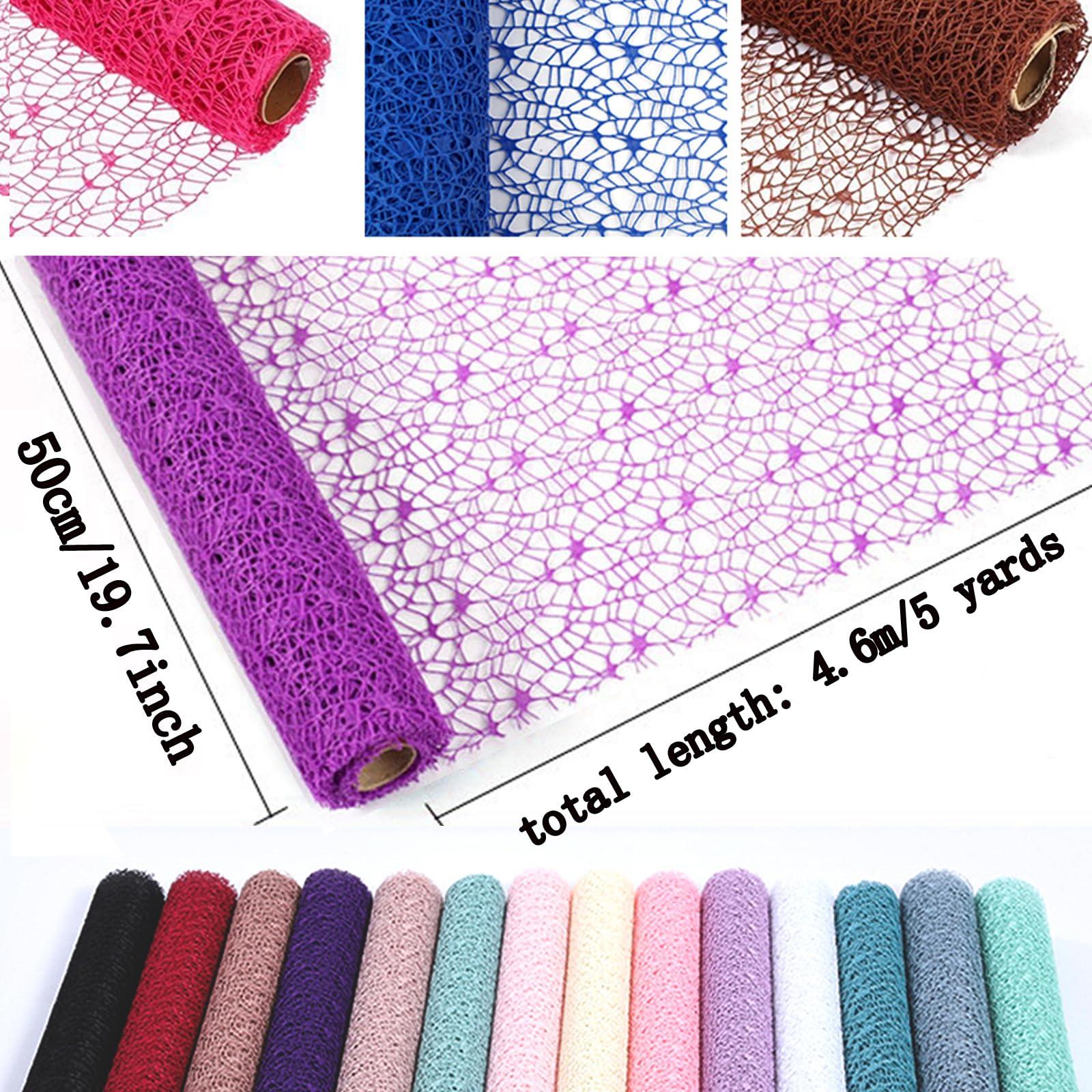 Brueyart Korean Floral Wrapping Paper, 1 Roll Black Jacquard Net Mesh Flower Wrapping Paper, Floral Bouquet Florist Accessories Supplies for Birthday Wedding Valentine\'s Day Gift Wrap Paper - 50cm X 5 Yard