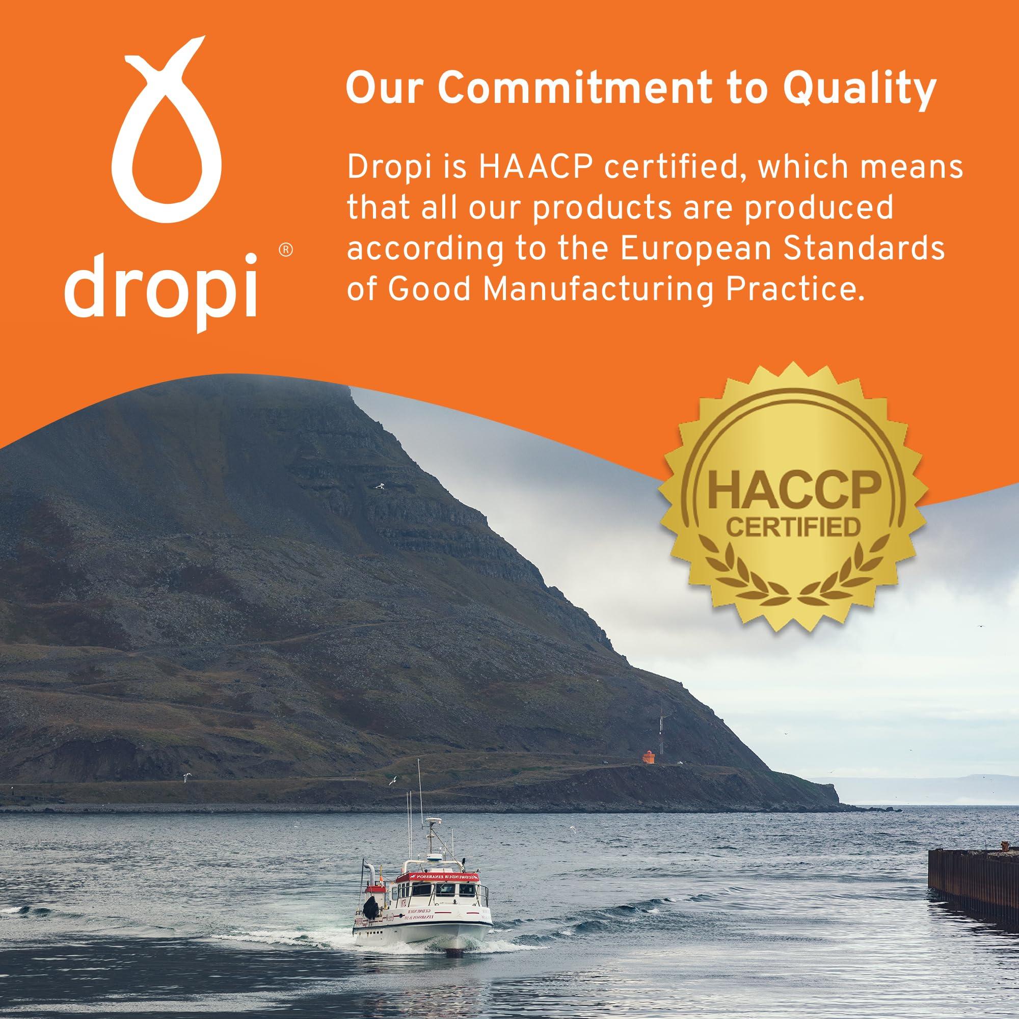 Dropi Dropi Kids Omega 3 Fish Oil Liquid - Maximum Strength Omega-3s EPA, DHA, Vitamin A & D - Extra Virgin Cod Liver Oil Food Supplement - Immune System, Brain Health & Joint Support - 3.7 Fl Oz