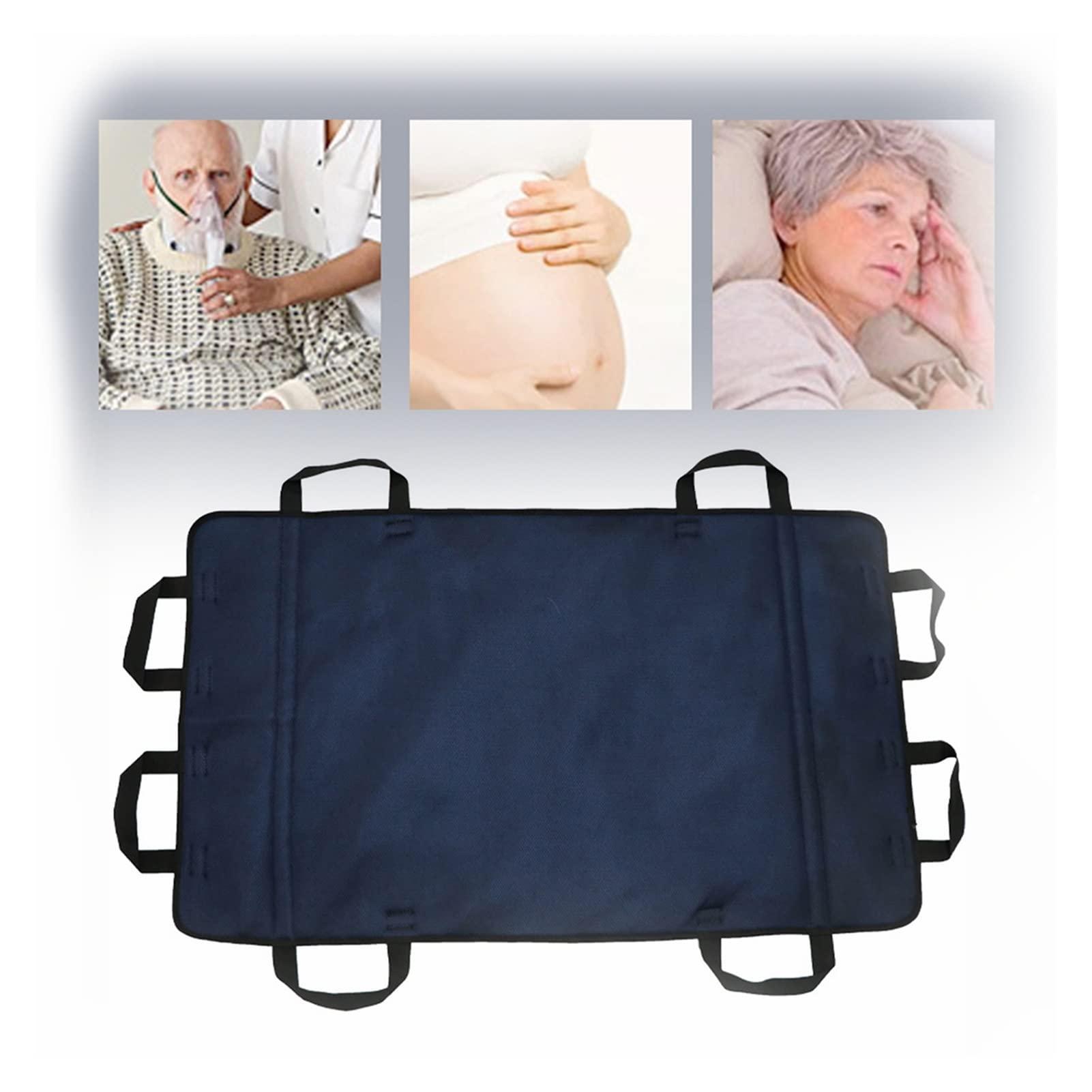 DINGFAN Transfer Blanket with Reinforced Handles,Multifunctional Bed Care Belt Turn Over Positioning Bed Pad, Reusable, Washable,for Patient/Elderly Lifting, Turning, Sliding, Moving