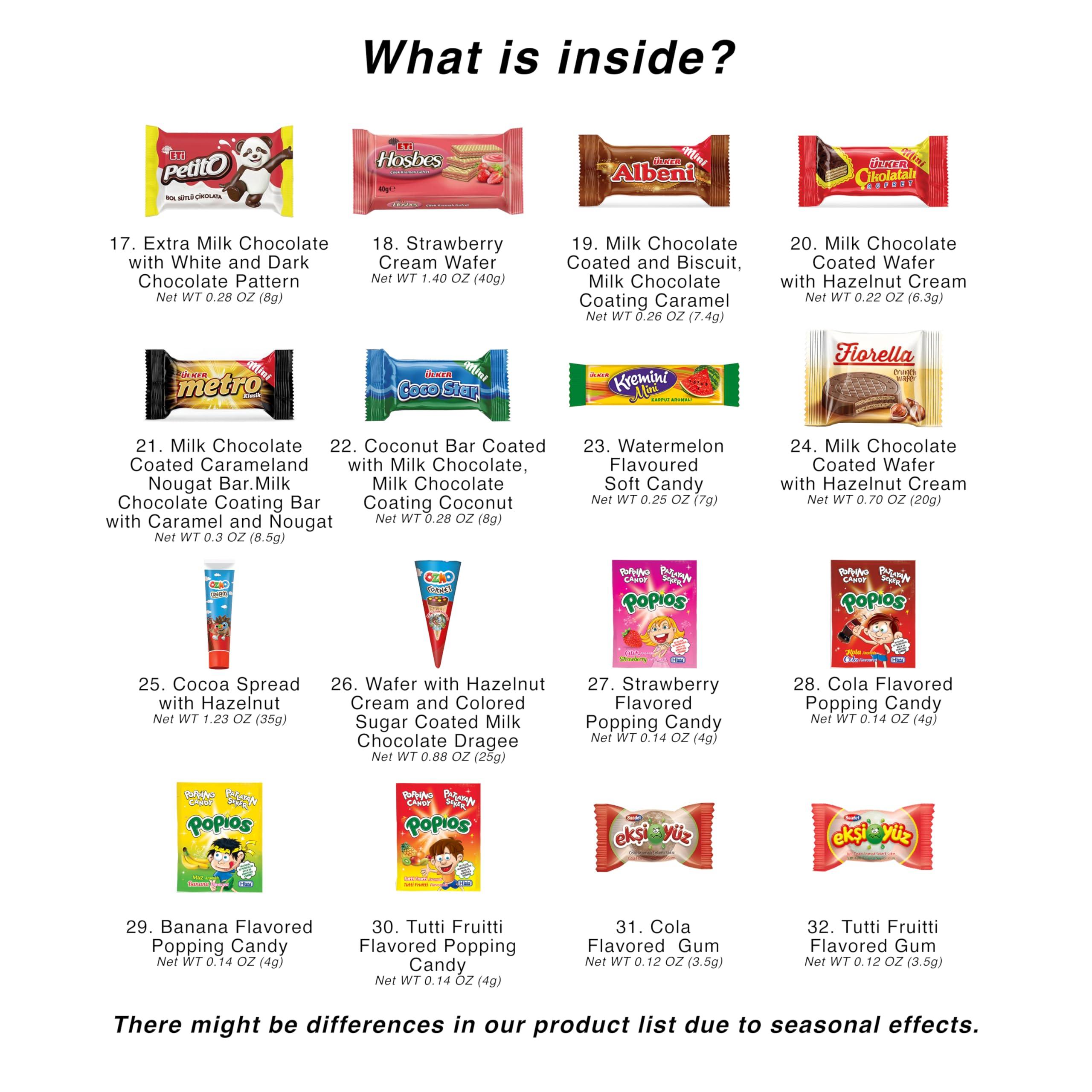 Turkish Snack International Snack Box, Turkish Snack Box, Premium Exotic Foreign Snack Food Gifts, Variety Taste Care Package, International Assortment Bulk Snacks, Asian European Chocolates, Delight Mystery Pack