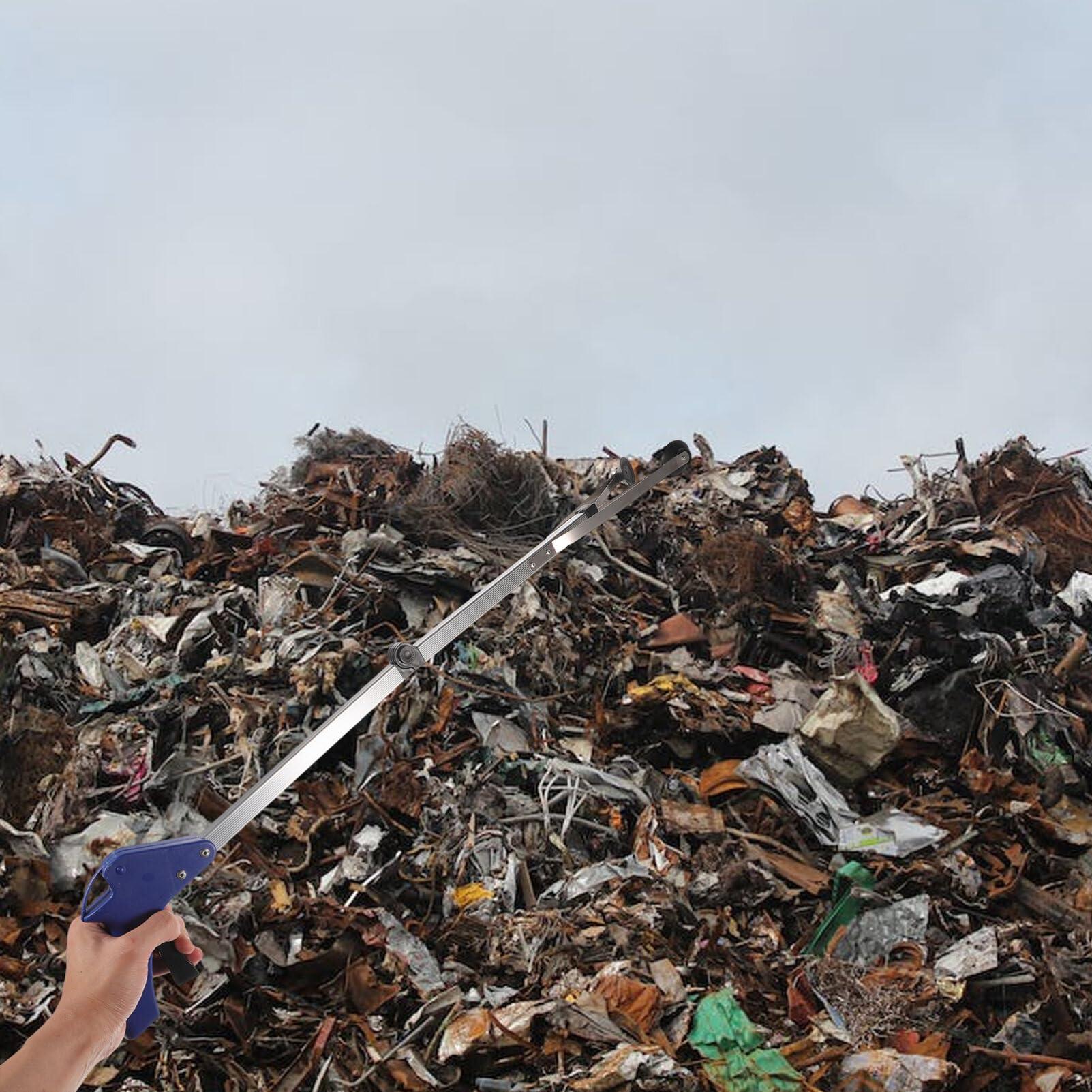 Garneck Garneck Trash Grabber Folding Trash Tongs Outdoor Fireplace Tools Trash Pick Clips Pincher Grab Tool Rubber Charcoal Handle Elder Grabber Pickup Tool