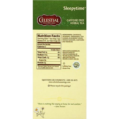 Celestial Seasonings Celestial Seasonings Herbal Tea, Sleepytime, 25 Count (Pack of 6)