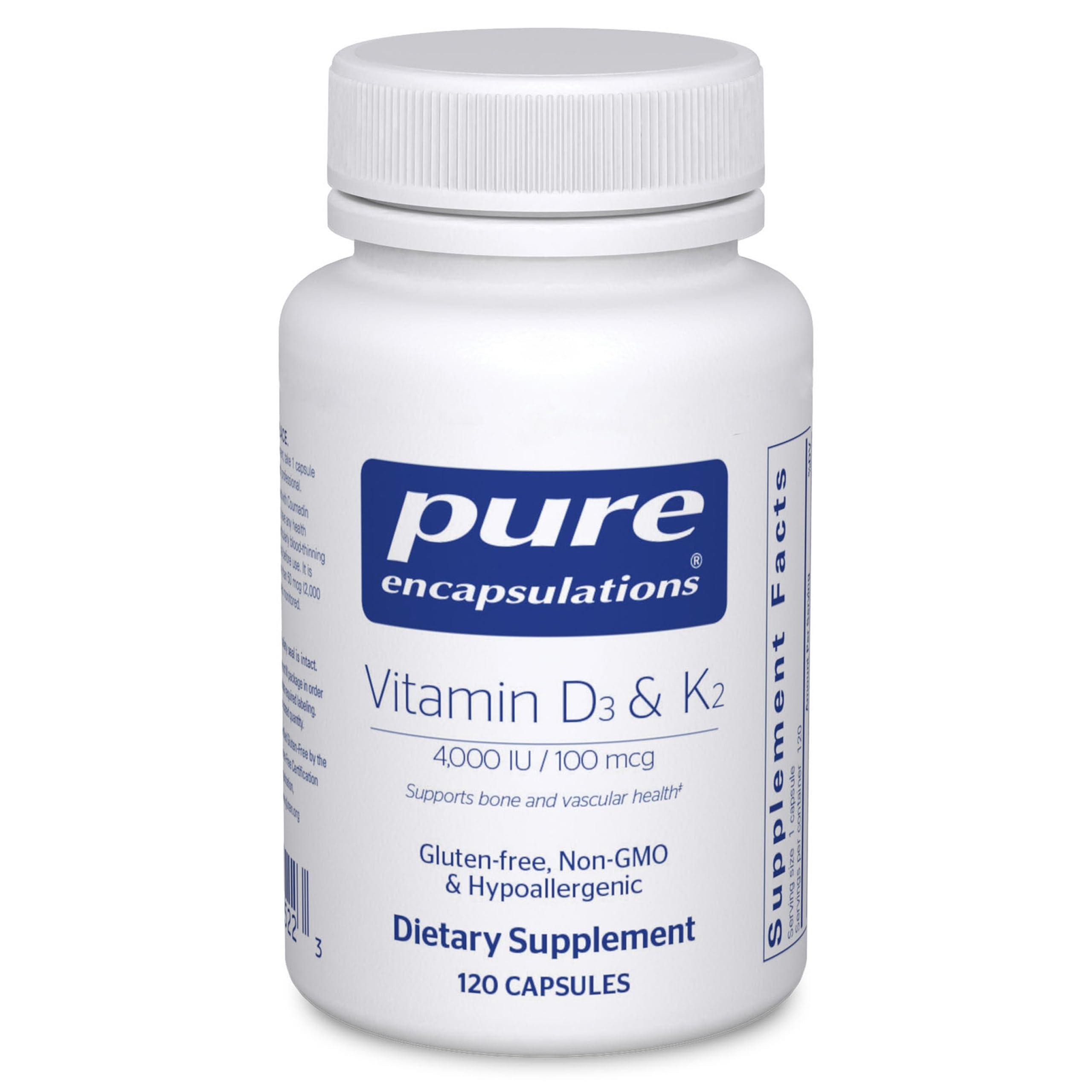 Pure Encapsulations Pure Encapsulations Vitamin D3 & K2 | Bone and Vascular Health Support | 120 Capsules*