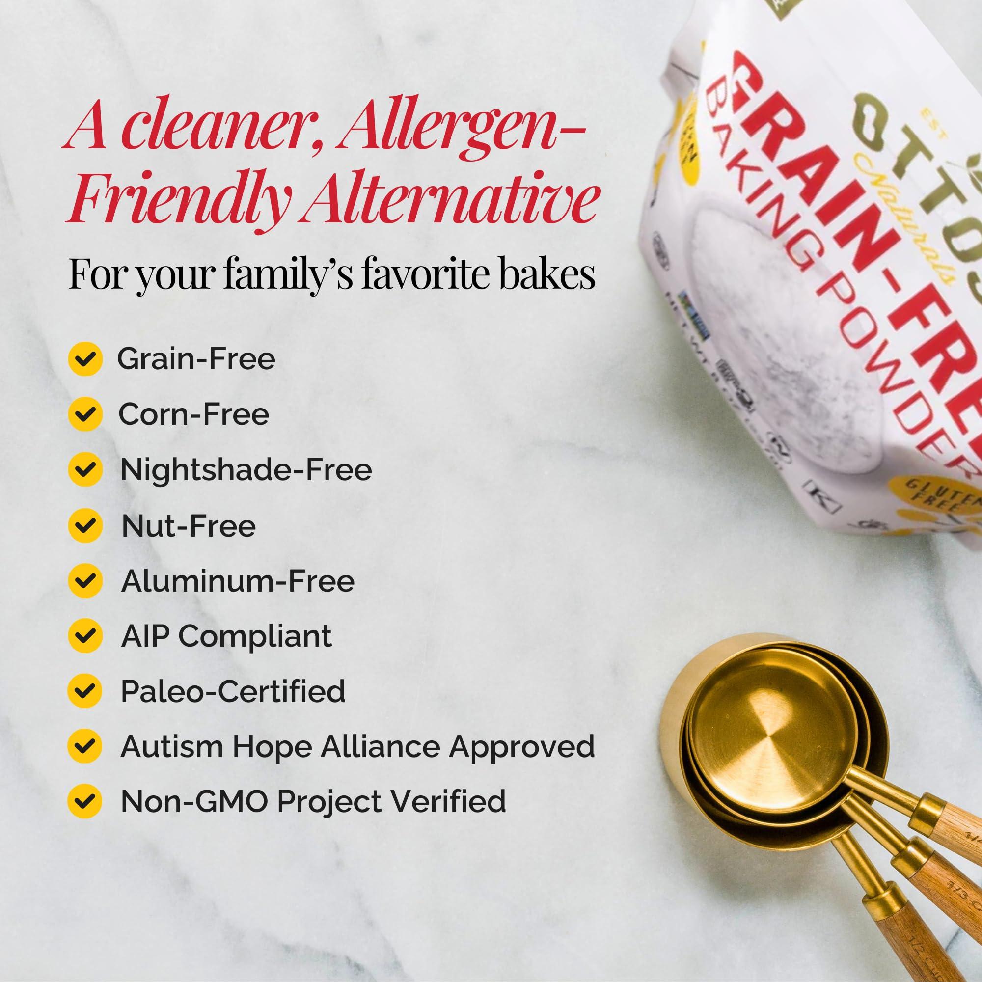 Otto's Naturals Otto\'s Naturals - Baking Powder, Gluten-Free, Grain-Free, Nut-Free Baking Powder for Cooking & Baking, Certified Paleo & Non-GMO Verified, 8 Oz