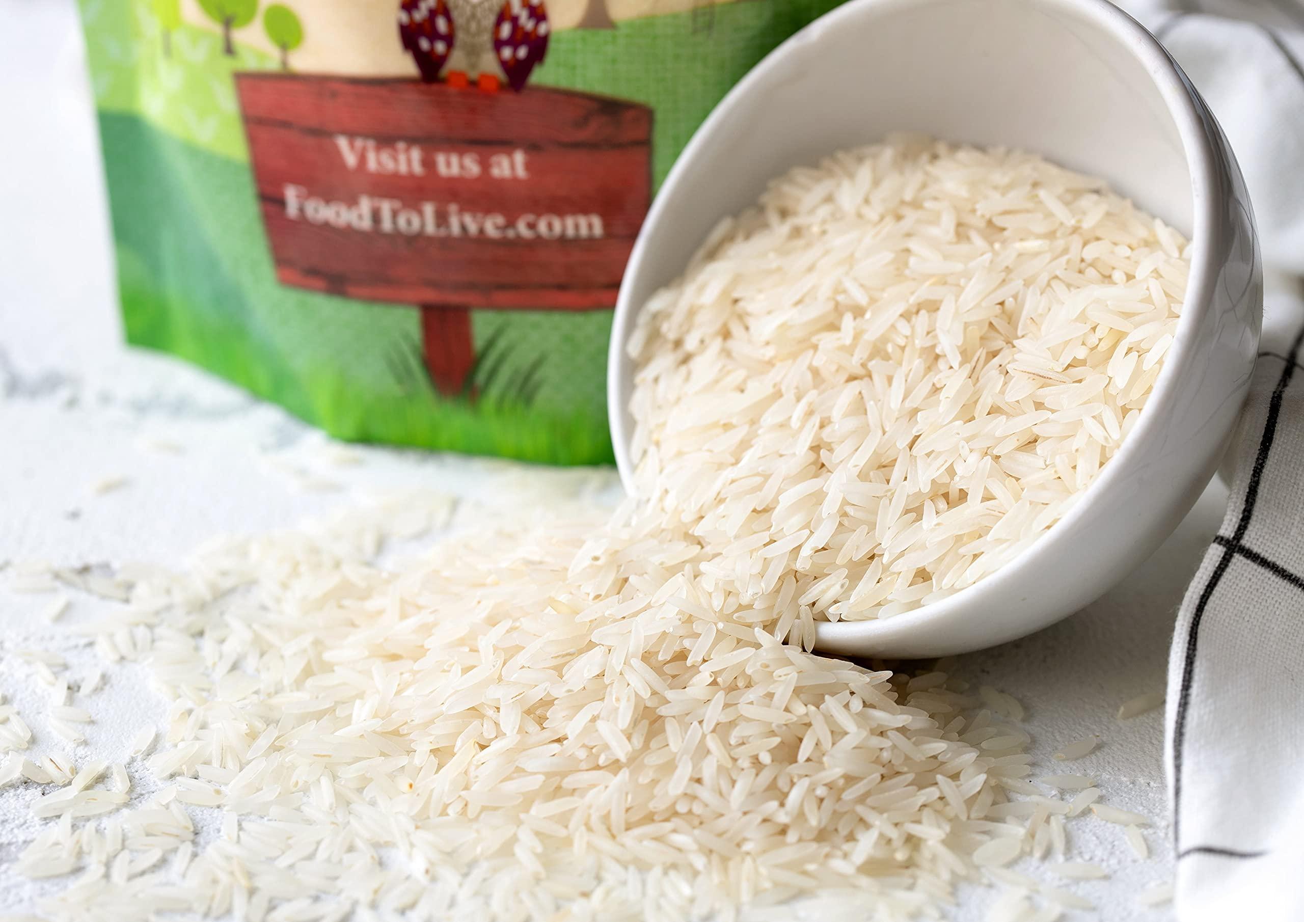 Food to Live Jasmine White Rice, 2 Pounds – Long-Grain, Raw, Vegan, and Kosher, Bulk. Fluffy Texture. Good Source of Protein and Folate. Perfect Side Dish. Great for Stir-Fried Vegetables, Stews, and Thai Curries