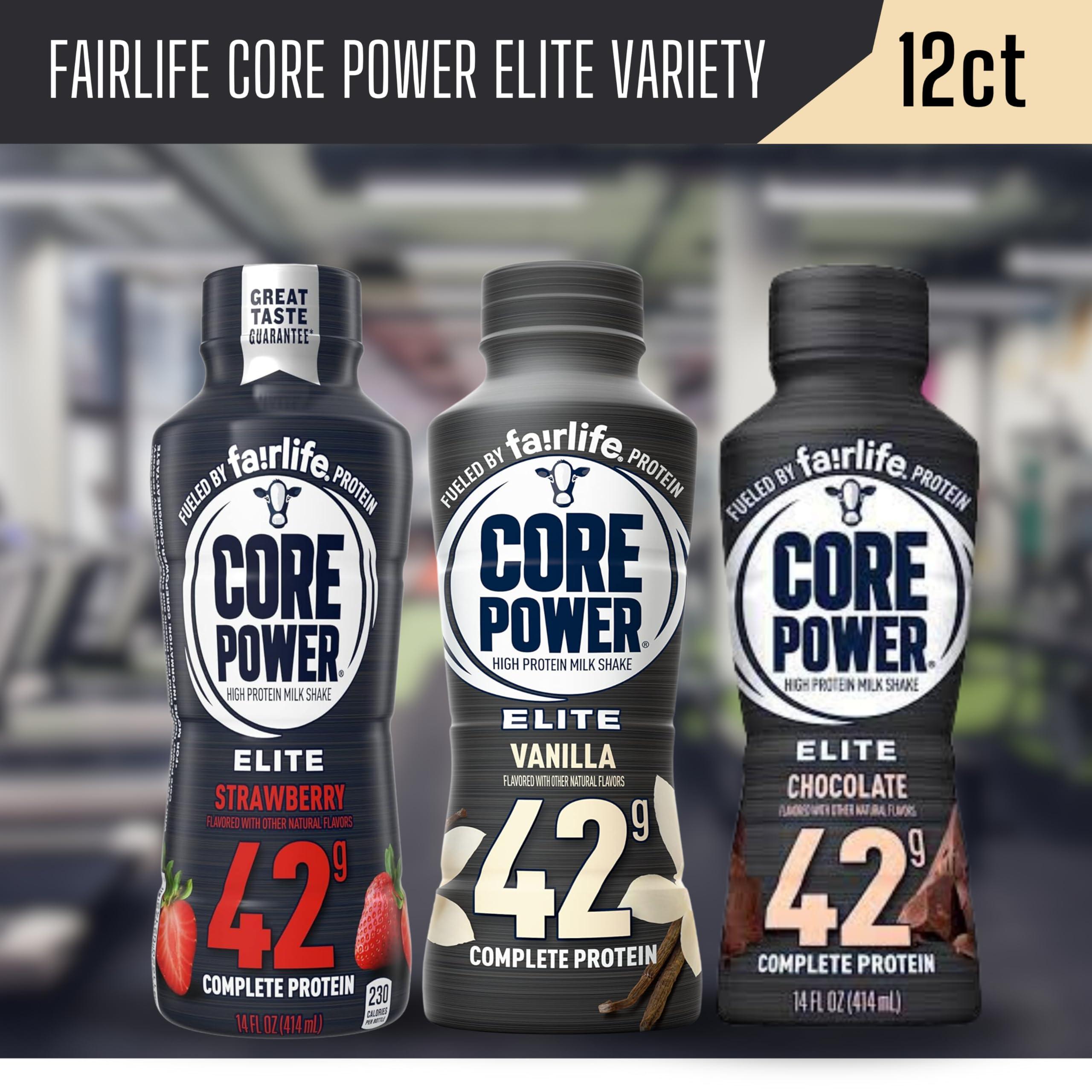 Worldwide Nutrition Worldwide Nutrition Bundle Compatible with Fairlife Core Power Elite 42g High Protein Milkshake - Chocolate, Strawberry, Vanilla Protein Shake Ready to Drink - 14 Fl Oz (Pack of 12) & Keychain