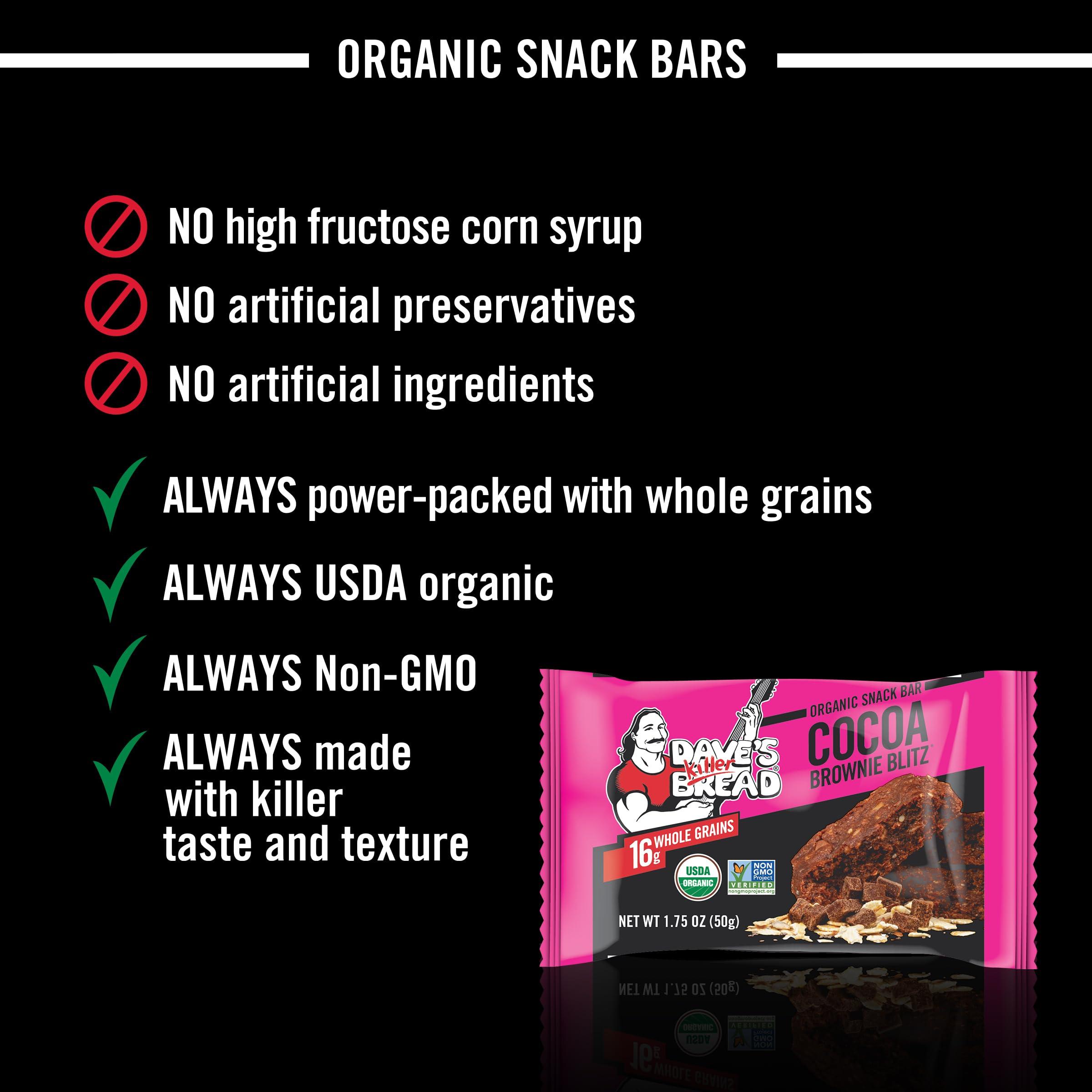 Dave's Killer Bread Dave\'s Killer Bread Cocoa Brownie Blitz Organic Snack Bars, 4 Individually Wrapped Snack Bars