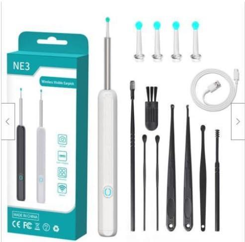 Baddie Baddie NE3 Ear Cleaner Otoscope Ear Wax Removal Tool with Camera and LED Light Wireless Ear Endoscope Ear Cleaning Kit (White)