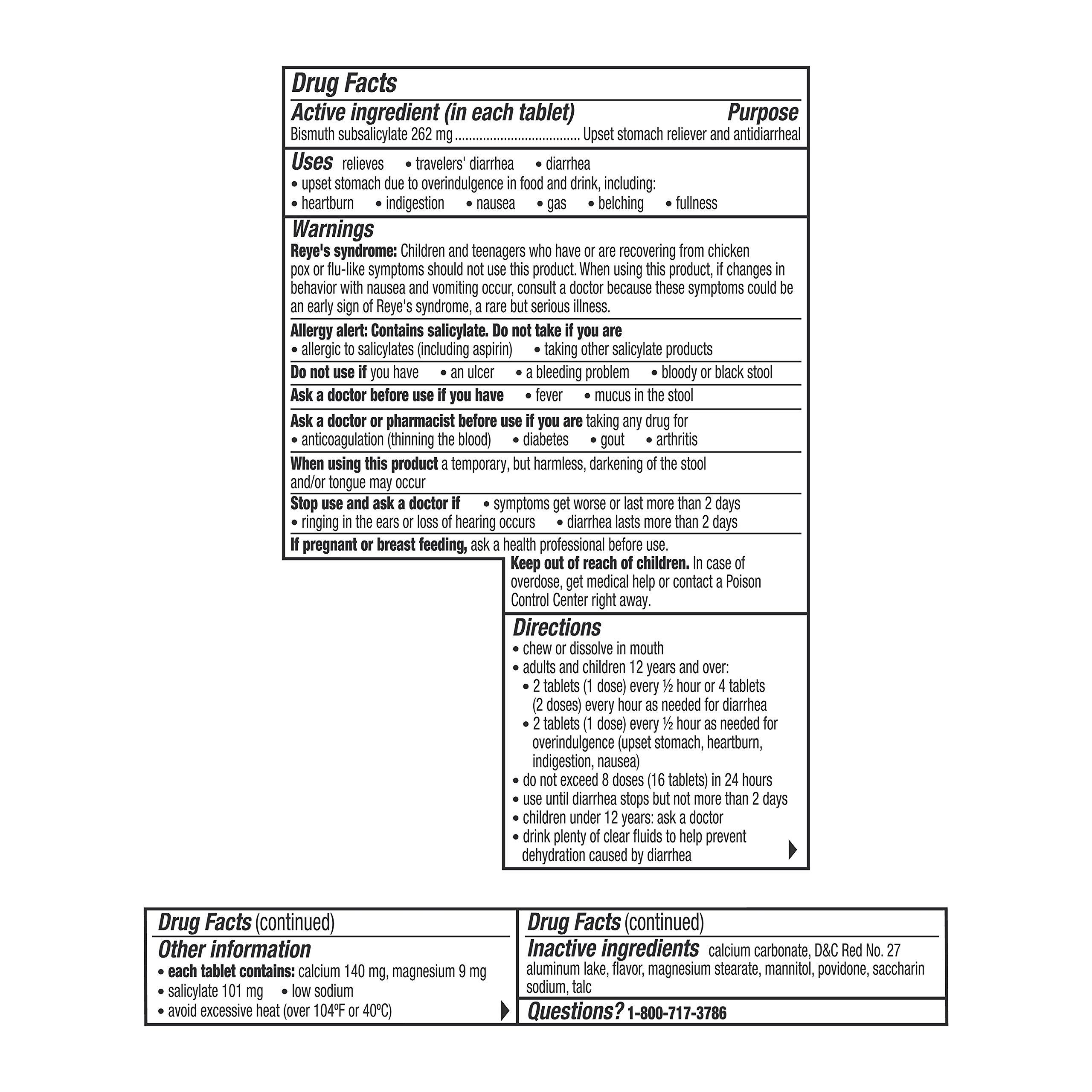 Pepto Bismol Pepto Bismol Chewable Tablets for Nausea, Heartburn, Indigestion, Upset Stomach, and Diarrhea - 5 Symptom Fast Relief, Original Flavor 12 ct (Pack of 2)