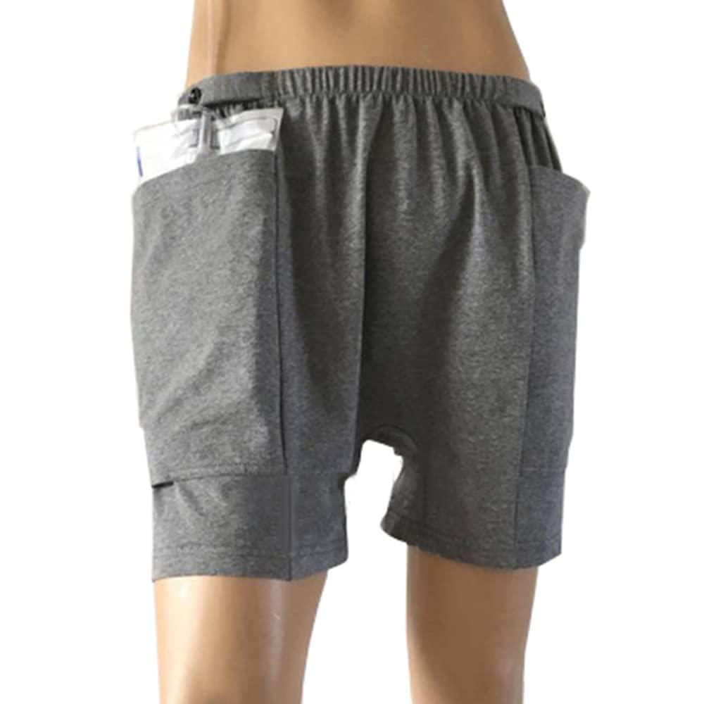 YOHEYMA YOHEYMA Shorts for Nephrostomy Bag, Catheter Support Underwear for Nephrostomy, Ostomy Drainage Bag Care Shorts (XL)