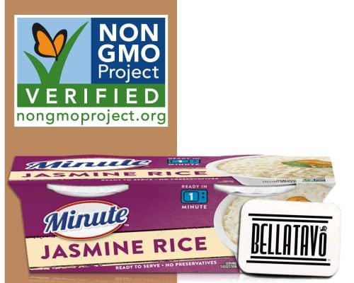 BELLATAVO Microwave Rice Bundle. Includes Two-8.8 Oz Packages of Minute Jasmine Rice in Ready To Serve Cups. Each Package has Two-4.4 Oz of Minute Rice Instant Rice Cups. Comes With a BELLATAVO Fridge Magnet!