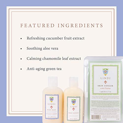 Lindi Skin LINDI SKIN Soothing Body Treatment Trio - Includes Body Wash, Body Lotion, and Cooler Pad - Relieves Painful Effects of Radiation Burn - Dermatologist & Allergy Tested Skin Care Products