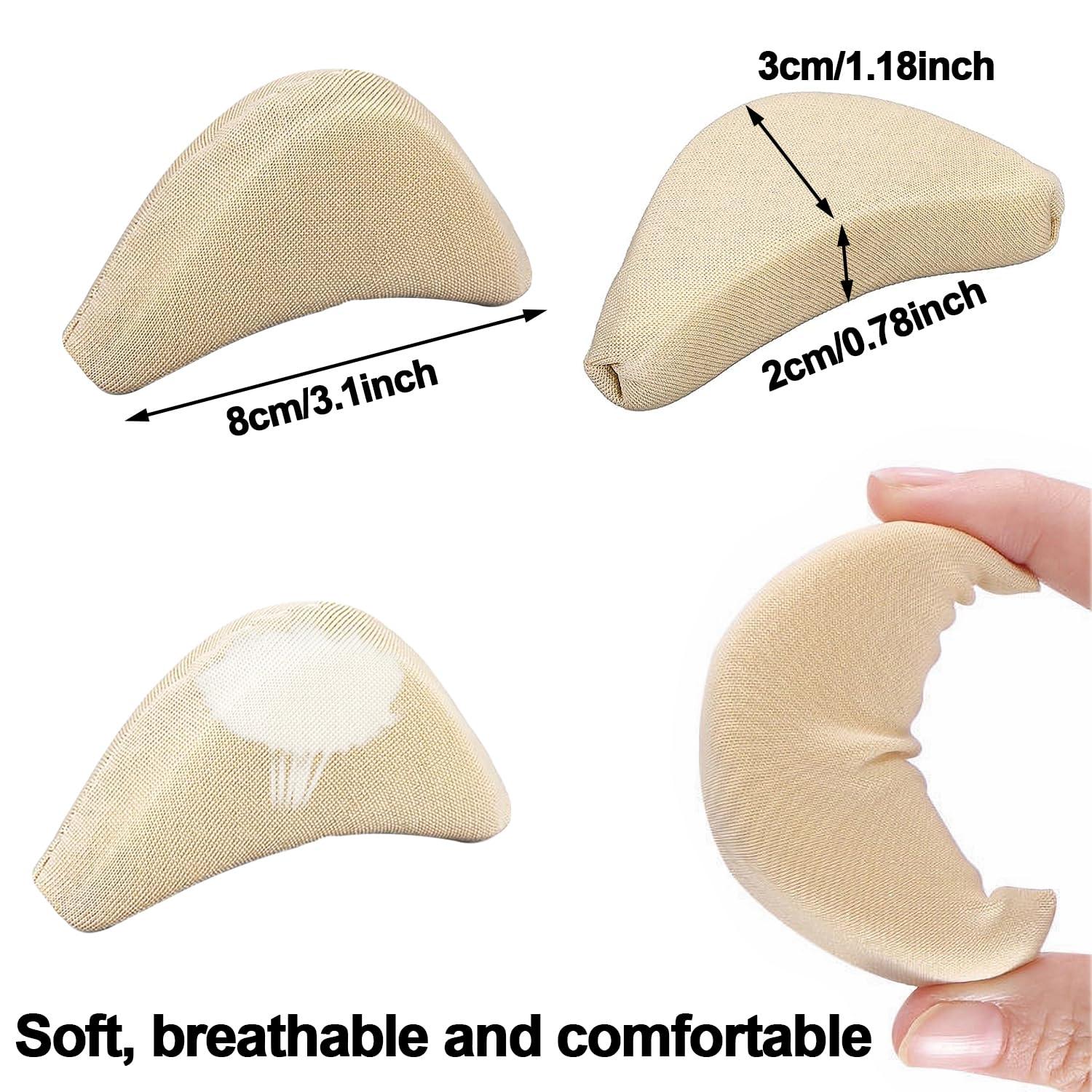 GOETOR Shoe Filler Inserts 5 Pairs Toe Cushion Fillers Loose Shoes Foam Toe Filler to Make Big Shoes Fit Half-Size Insoles Adjust Shoe for High Heels Dress Shoes Boots (Black and Beige)