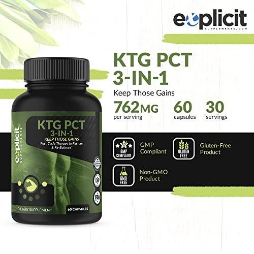 eXplicit Supplements eXplicit Supplements Keep Those Gains PCT 3-in-1 - Post Cycle Therapy - 60 Capsules