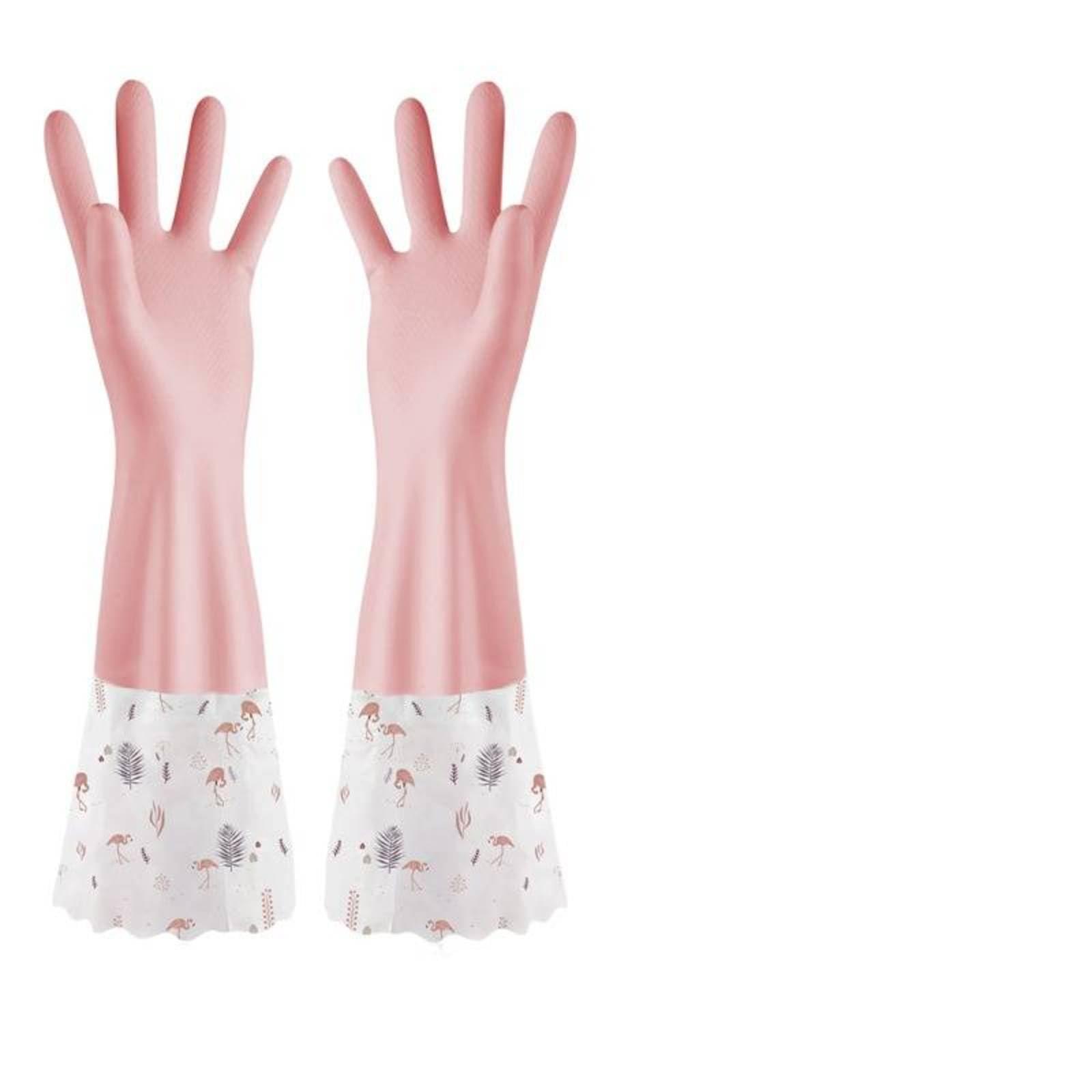 DOOKAA DOOKAA Dishwashing gloves thickened rubber gloves winter laundry warm waterproof gloves winter home latex gloves