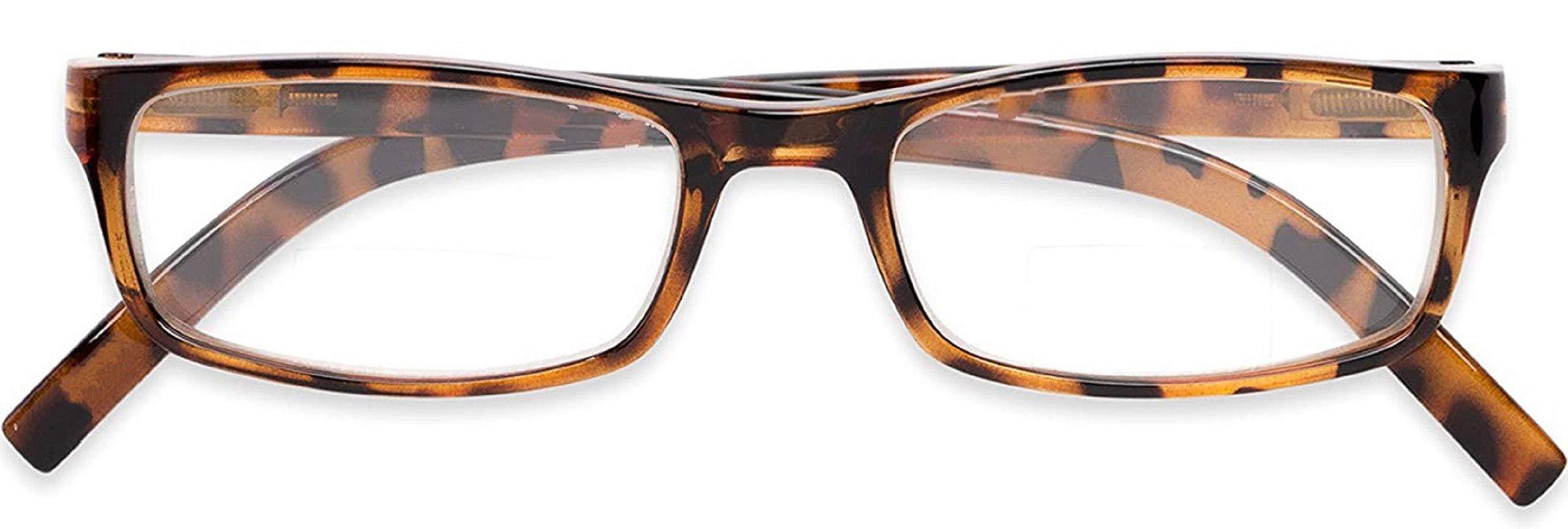 Incredible Bargains The Vancouver Unisex Vintage Retro Square BIFOCAL Readers + 1.25 Tortoise