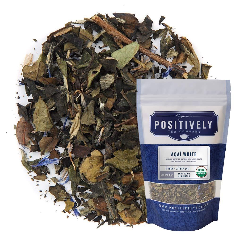 Organic Positively Tea Company Organic Positively Tea Company, Açaí White Tea, Loose Leaf, 4 Ounce