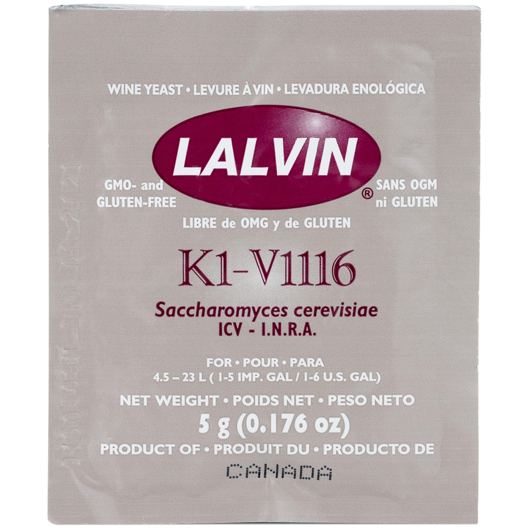 CAPYBARA Distributors Inc. Lalvin K1-V1116 Wine Yeast (10 Pack) - Make Wine Cider Mead Kombucha At Home - 5 g Sachets - Saccharomyces cerevisiae - Sold by CAPYBARA Distributors Inc.
