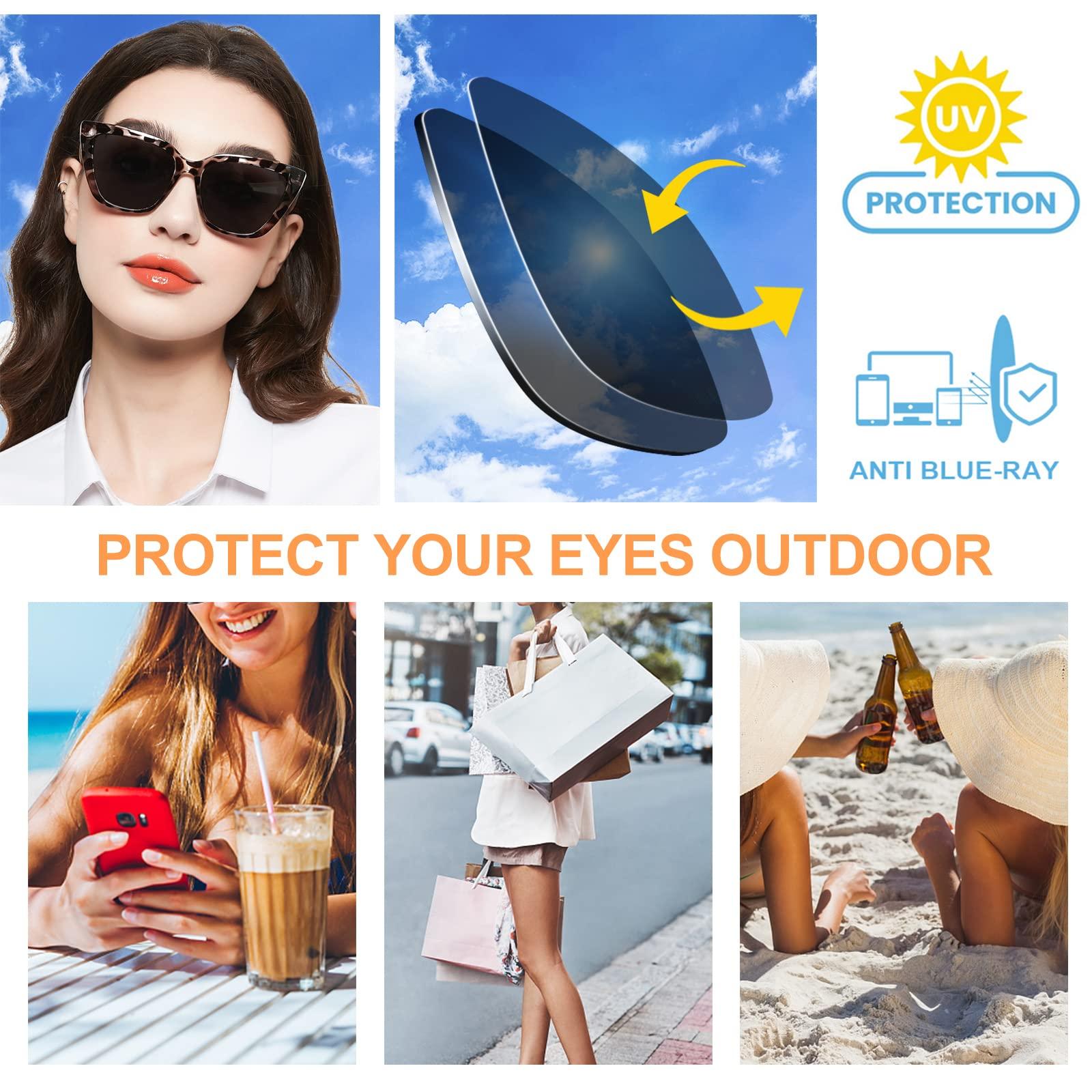 WEMOOTANTS WEMOOTANTS Large Readers Cateyed Sunglasses Womens Sun Glasses for Reading 1.0 1.25 1.5 1.75 2.0 2.25 2.5 2.75 3.0 3.5 4.0 (Leopard, 175) UV Protection