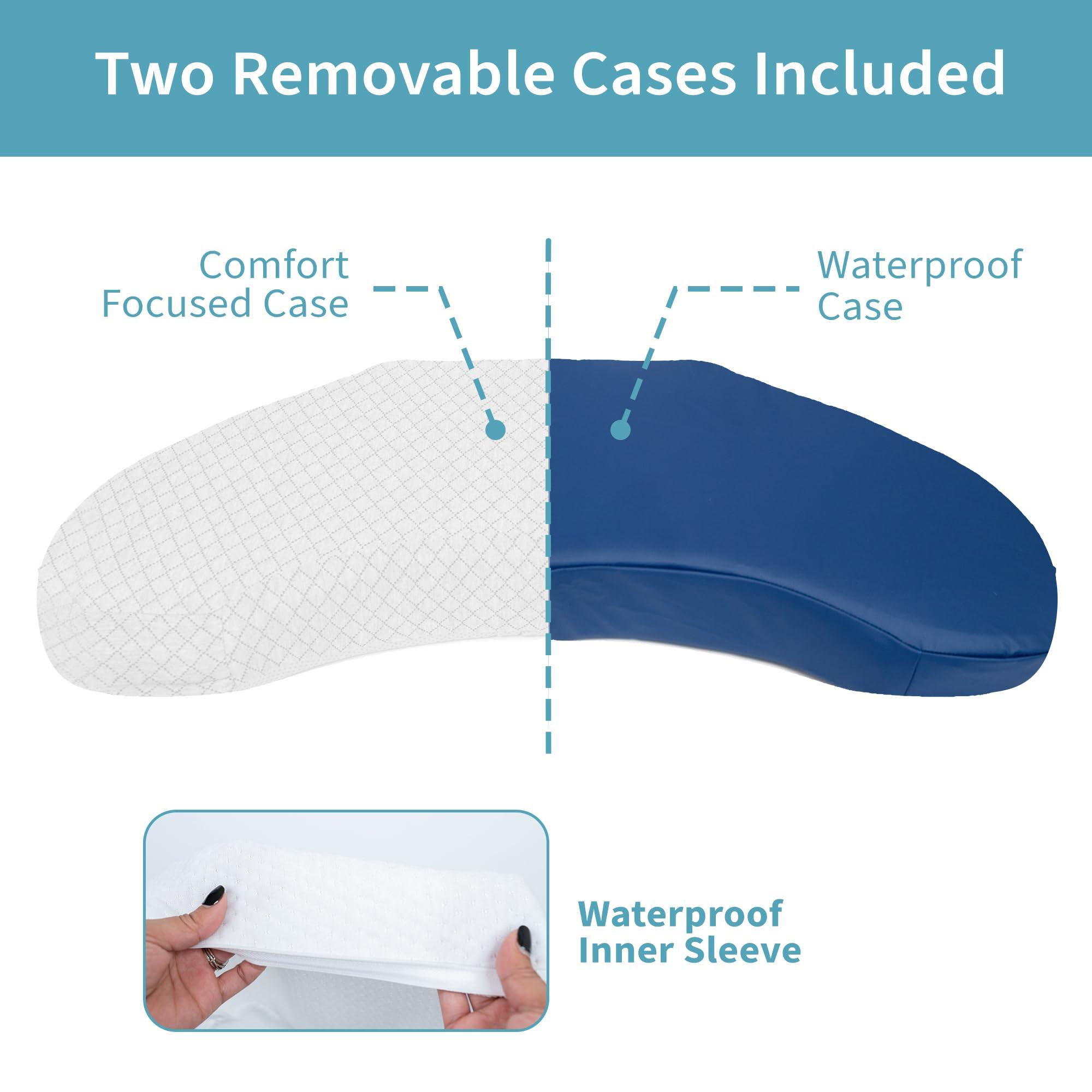 Zomaple Bedsore Positioning Wedge Pillow - Bed Sore Prevention & Pressure Relief, Heat Regulating Bed Sores Cushion for Butt Lifting and Easy Positioning - 2 Non-Skid Removable Covers, Best Recovery Products