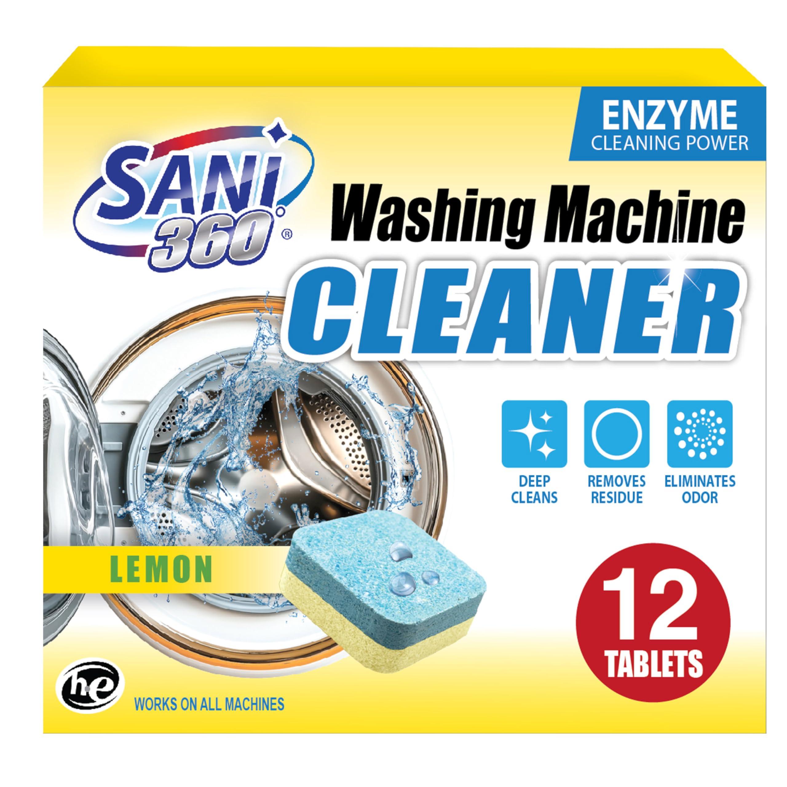SANI 360 SANI 360 Washing Machine Cleaner, 12 Month Supply is Formulated with Enzyme, Deep Cleans and Deodorizes Front and Top Loading Washers