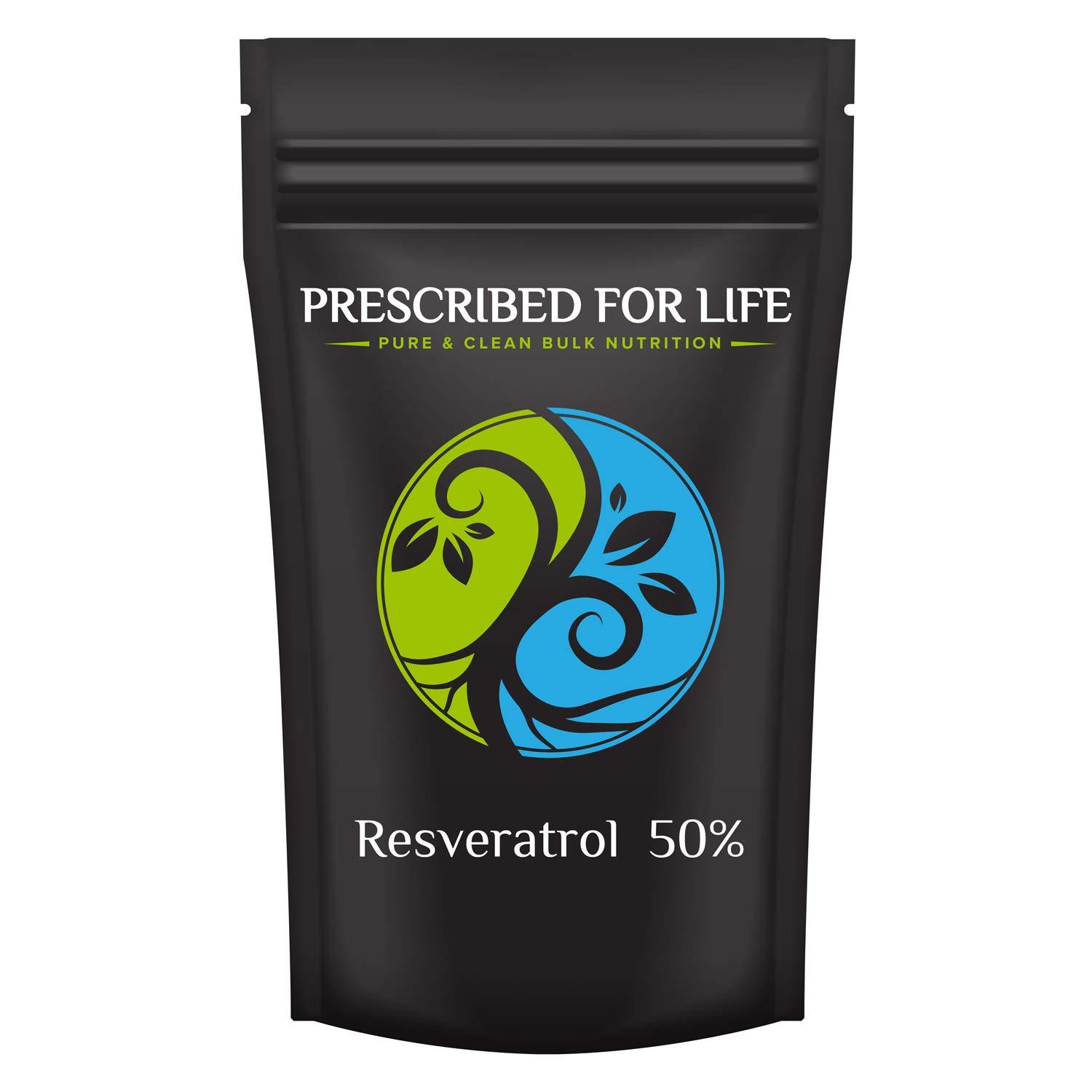 Prescribed For Life Prescribed For Life Resveratrol Powder | 50% Trans Resveratrol | Nutritional Supplement Rich in Antioxidants | Vegan, Gluten Free, Non GMO | Polygonum cuspidatum (2 kg / 4.4 lb)