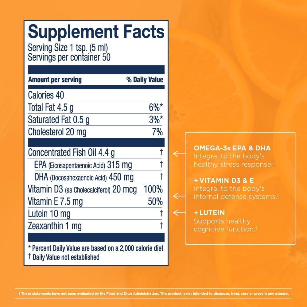 Wiley's Finest Wiley's Finest Wild Alaskan Fish Oil Cod Liver Oil - Orange Flavored Omega-3 Fish Oil Supplement - 755mg Omega-3s - 8.45 Oz (50 Servings)