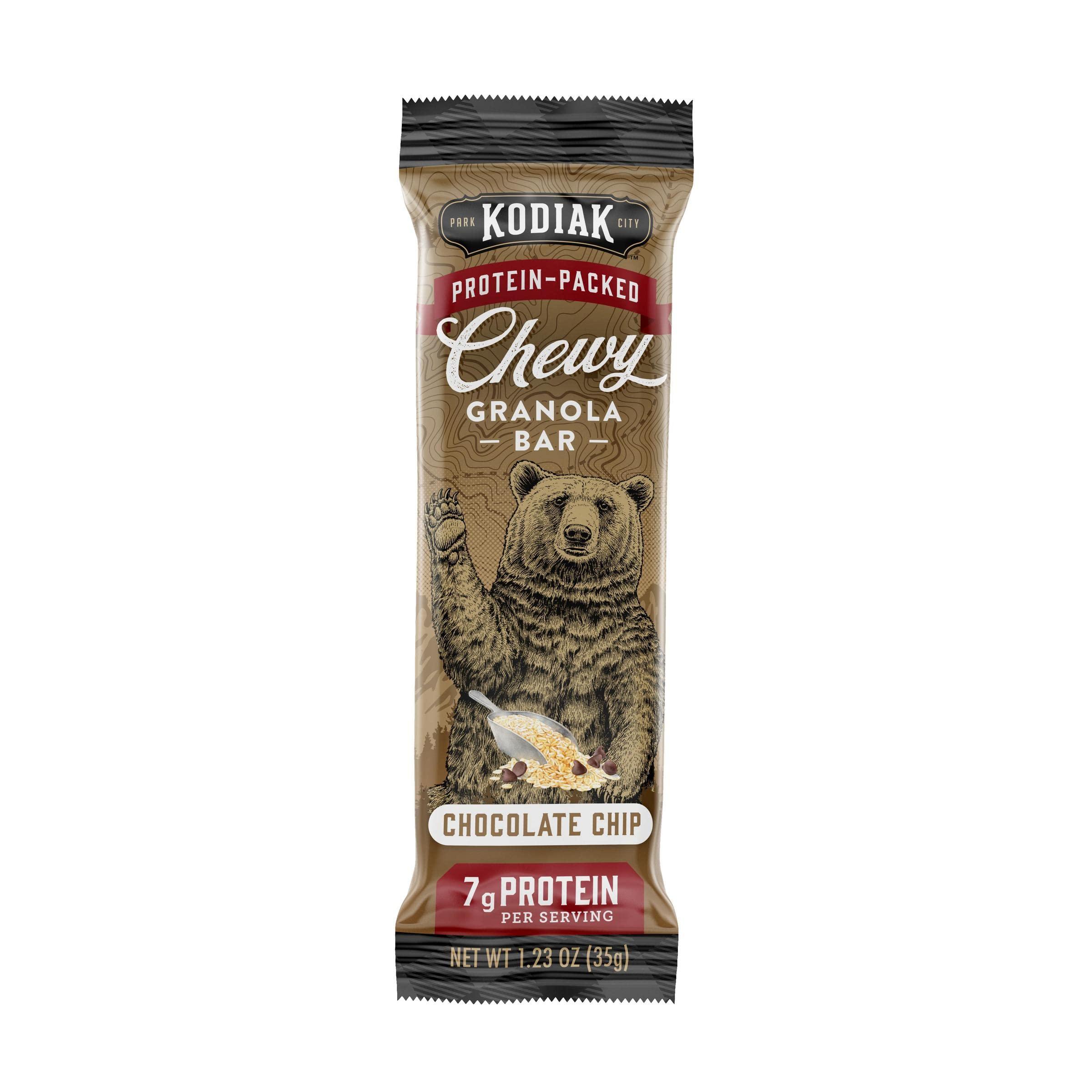 Kodiak Cakes Kodiak Cakes Chewy Granola Snack Bars, Chocolate Chip, High Protein, 100% Whole Grains, 1 box with 5 bars