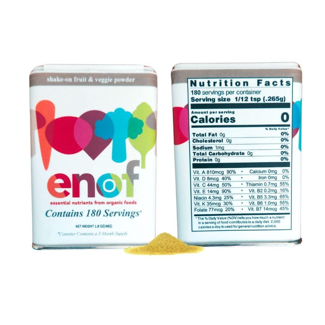 ENOF ENOF Organic Powder Supplement Made with 10 Organic Fruits & Vegetables, Gluten-Free, Non-GMO, 6 Mo. Supply
