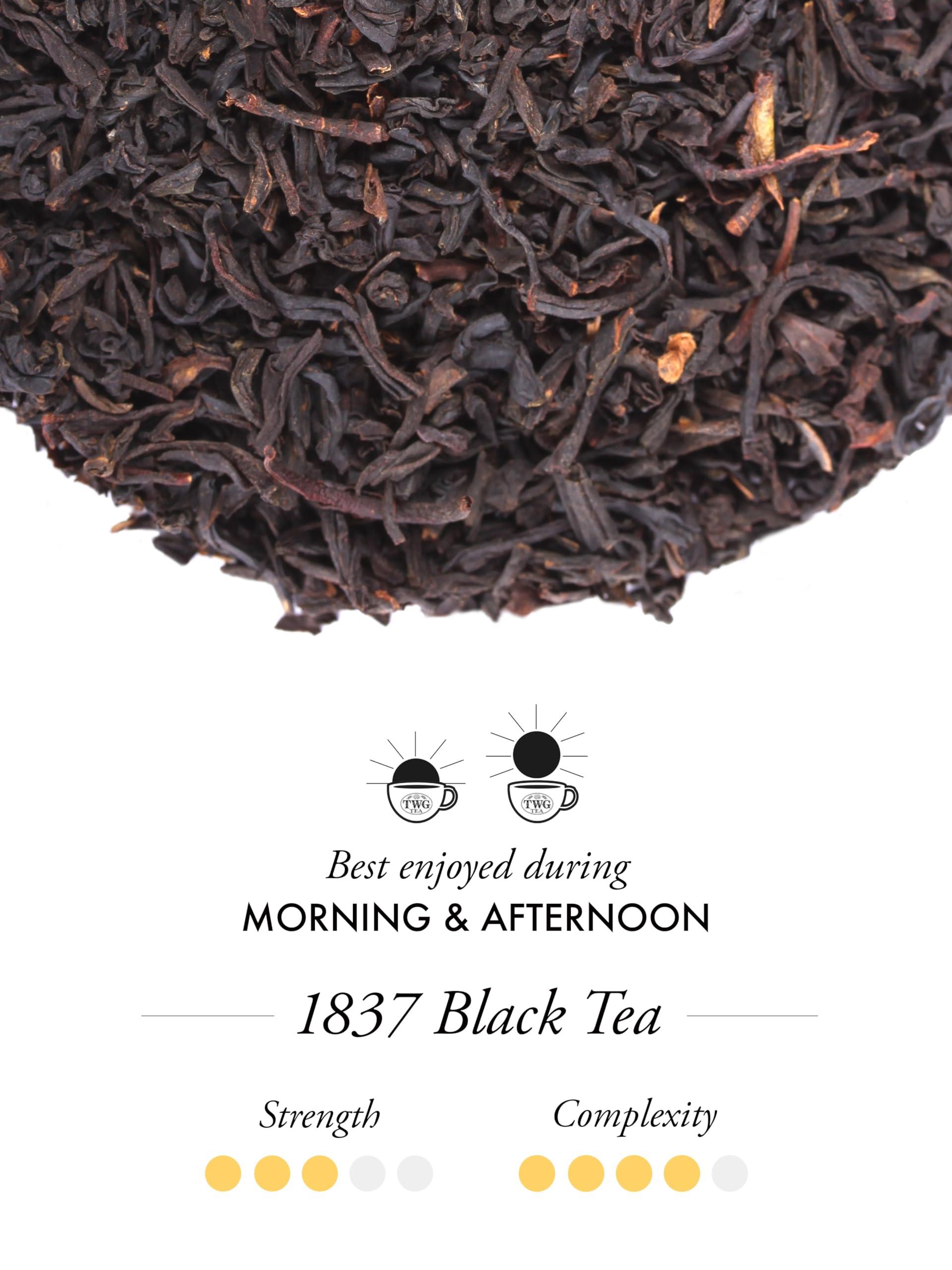 Topicy TWG Tea | 1837 Black Tea | Black Tea | Fruits & Flowers | 15 Hand Sewn Cotton Tea Bags | Gift Set