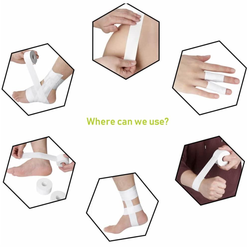 SENRISE SENRISE Athletic Sport Tape White Athletic Sports Tape Very Strong Easy Tear for Sports Tape Athletic for Sport Trainers & First Aid Injury Wrap-3.8CM*10M/1.5in*33ft