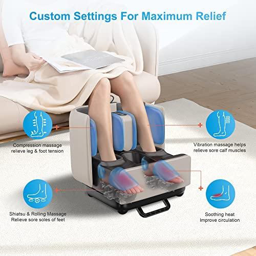 COMFIER COMFIER 2-in-1 Shiatsu Foot Massager&Foot Rest,Foot and Calf Massager with APP Control,Heated Feet Massager,Calf Massager for Foot Pain Relief,Gifts for Men,Women