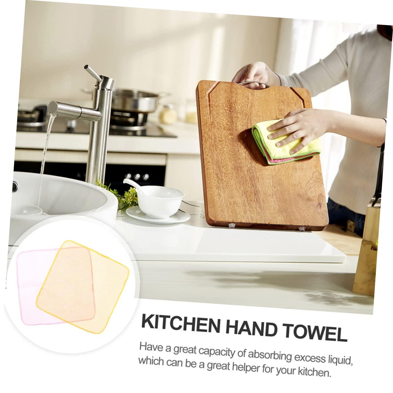 FOYTOKI FOYTOKI 6pcs Mesh Dishcloth Dish Towels Bulk Kitchen Cloth Netted Dish Cloths Crazy Drinking Straws Pet Towel Cleaning Rag Cleaning Scrubber Flexible Straw Dishwashing Polyester