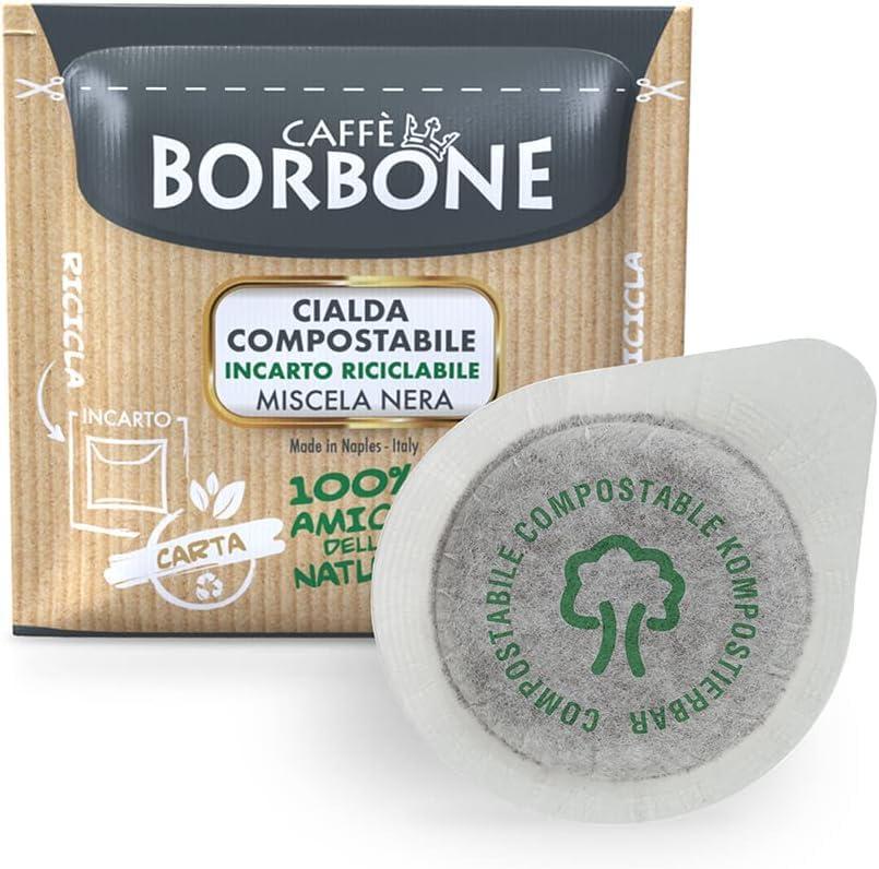 Caffè Borbone Caffe Borbone Espresso Paper Pods, Black Blend, Intense and Robust, Medium Roast ESE Pods, Authentic Italian Espresso - 50 Count