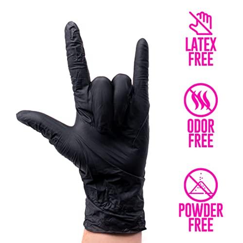 Colortrak Colortrak Luminous Collection Disposable Nitrile Gloves (100 Pack), Black, Large, Single-Use, Allergy-Safe, Latex-Free, Powder-Free, Odor-Free, Textured Finger Tips