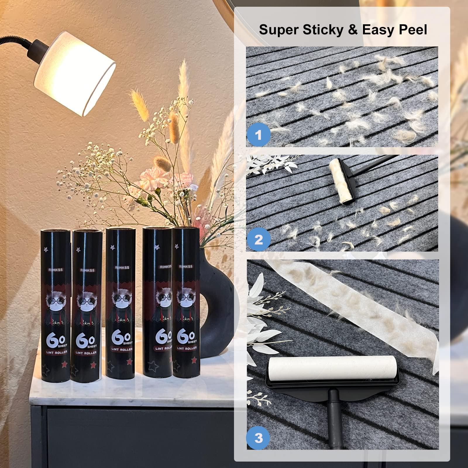 RIKMSS RIKMSS Large Lint Roller for Pet Hair Extra Sticky, 9.5" Wide Giant Carpet Floor Lint Roller with Long Handle, Large Surface Lint Remover with 5 Refills Total 360 Sheets