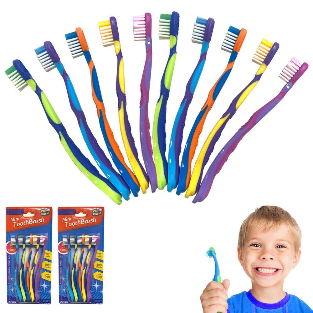 AllTopBargains 10 Pc Kids Toothbrush Toddler Oral Care Fun Cleaning Teeth Brush Soft Bristles