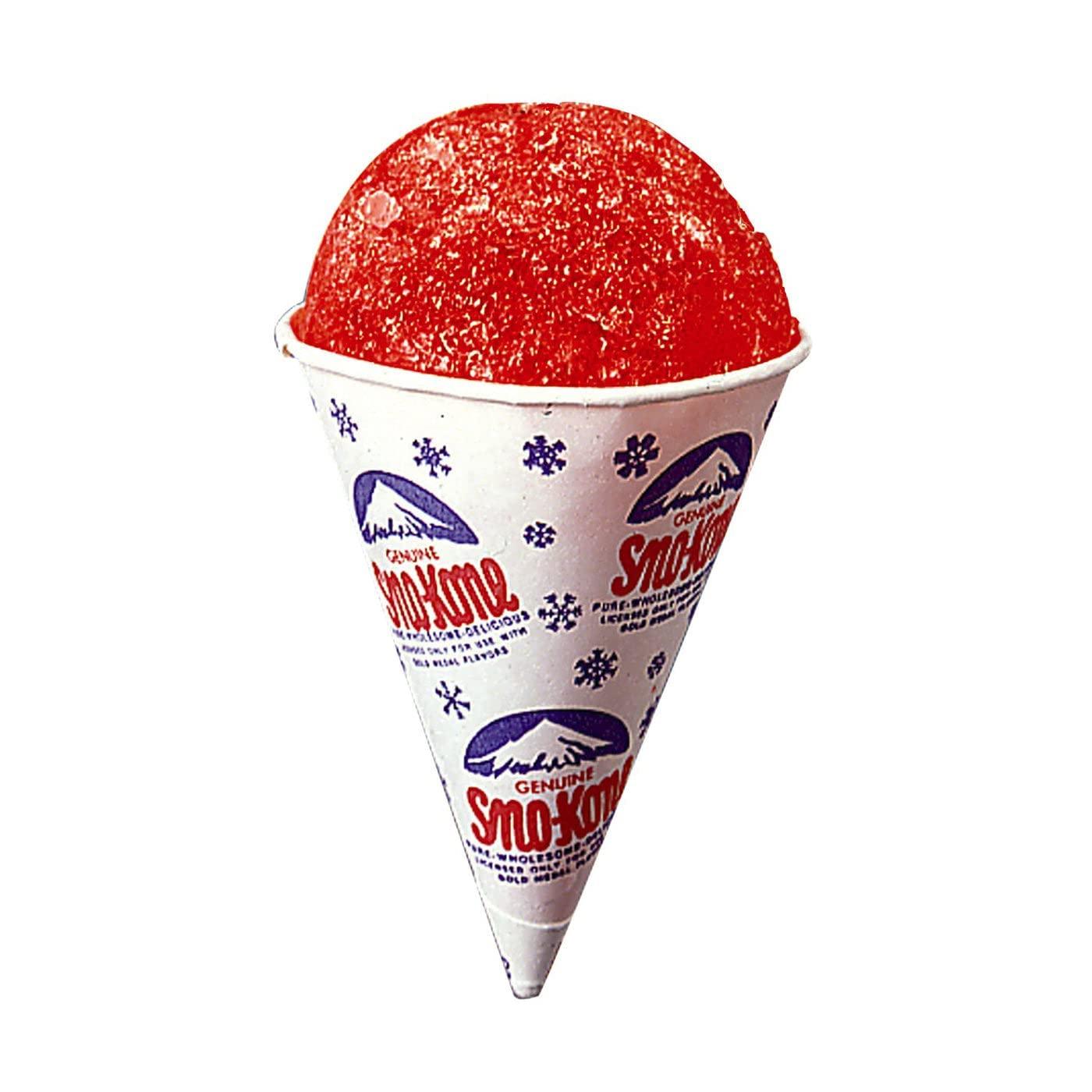 Oasis Supply Snow Cones Cups (Set of 100) - Extra Thick Dry Wax Paper Cone Cups - Snowcone Cups for Shaved Ice, Slushies, & More