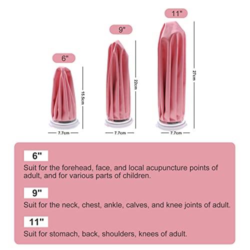 Fythao Ice Bag, Ice Packs for Injuries Reusable 9\", Hot Water Bag for Pain Relief, Hot & Cold Therapy, Cold Pack Pink