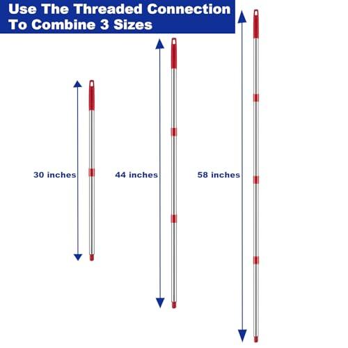 TIDYKITC TIDYKITC Mop Replacement Handle Compatible with Ocedar Mop Head and Broom, 4-Section 30\" to 58\" Spin Mop Stick Compatible with O Cedar Mop Replace Base (Mop Base&Refill not Included)