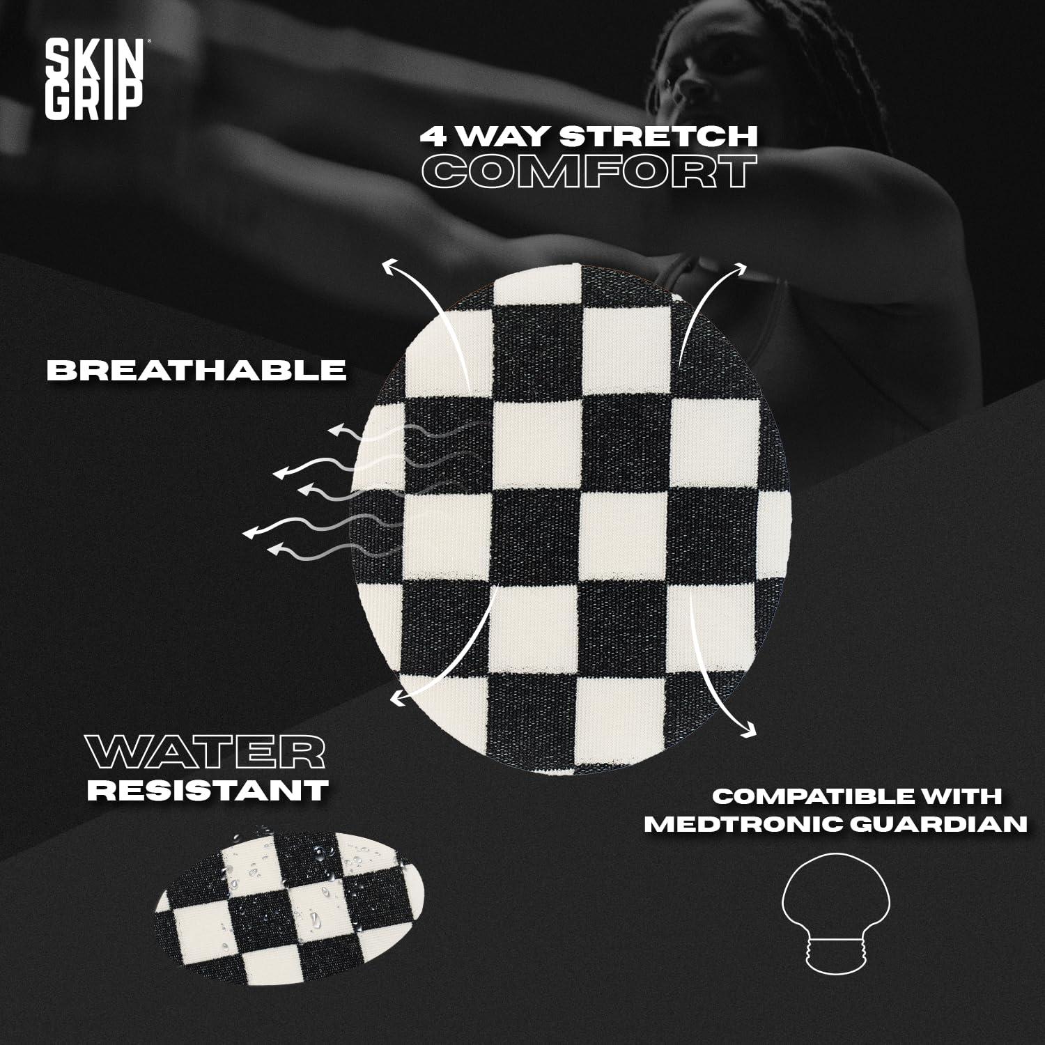 Skin Grip Skin Grip Adhesive Patches for Medtronic, Libre & Eversense CGM Devices Classic Pack, Waterproof & Sweatproof Adhesive for 7-14 Days, Pre-Cut Adhesive Medical Tape, Continuous Glucose Monitor