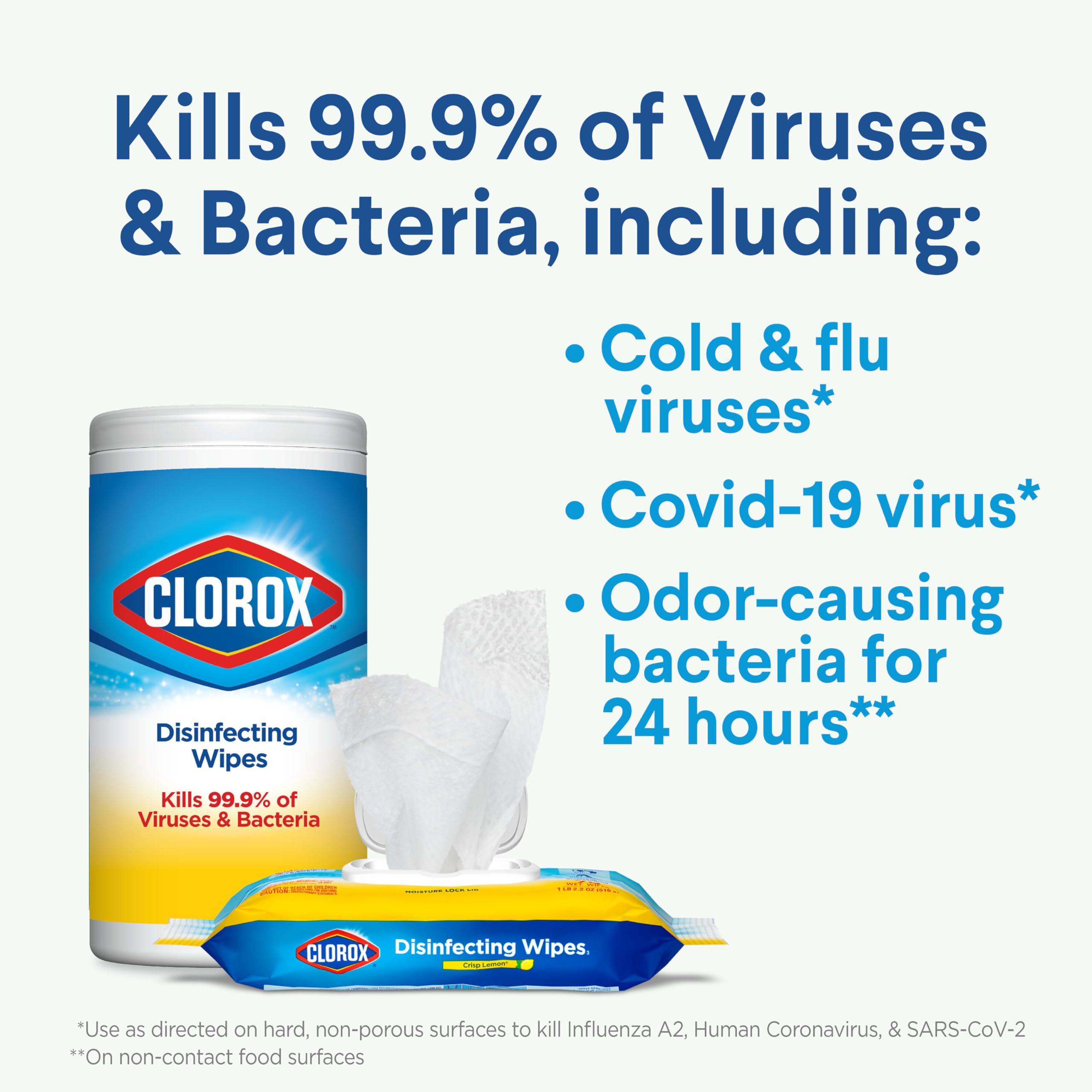Clorox Clorox Disinfecting Wipes, Bleach Free Cleaning Wipes - Crisp Lemon, 75 Count (Packaging May Vary)