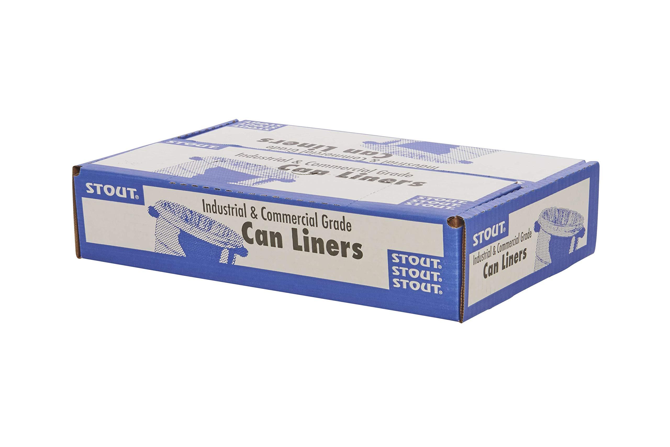 Stout Stout by Envision Commerical 33 Gallon Can Liners - 100 Bags - 1.5 mil Heavy Duty Industrial 100% Recycled Puncture & Tear Resistant Garbage Trash Bags