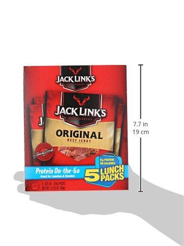 Jack Link\'s Jack Link\'s Beef Jerky 5 Count Multipack, Original, 5, 0.625 oz. Bags - Flavorful Meat Snack for Lunches, Ready to Eat - 7g of Protein, Made with 100% Beef - No Added MSG** or (Pack of 2)